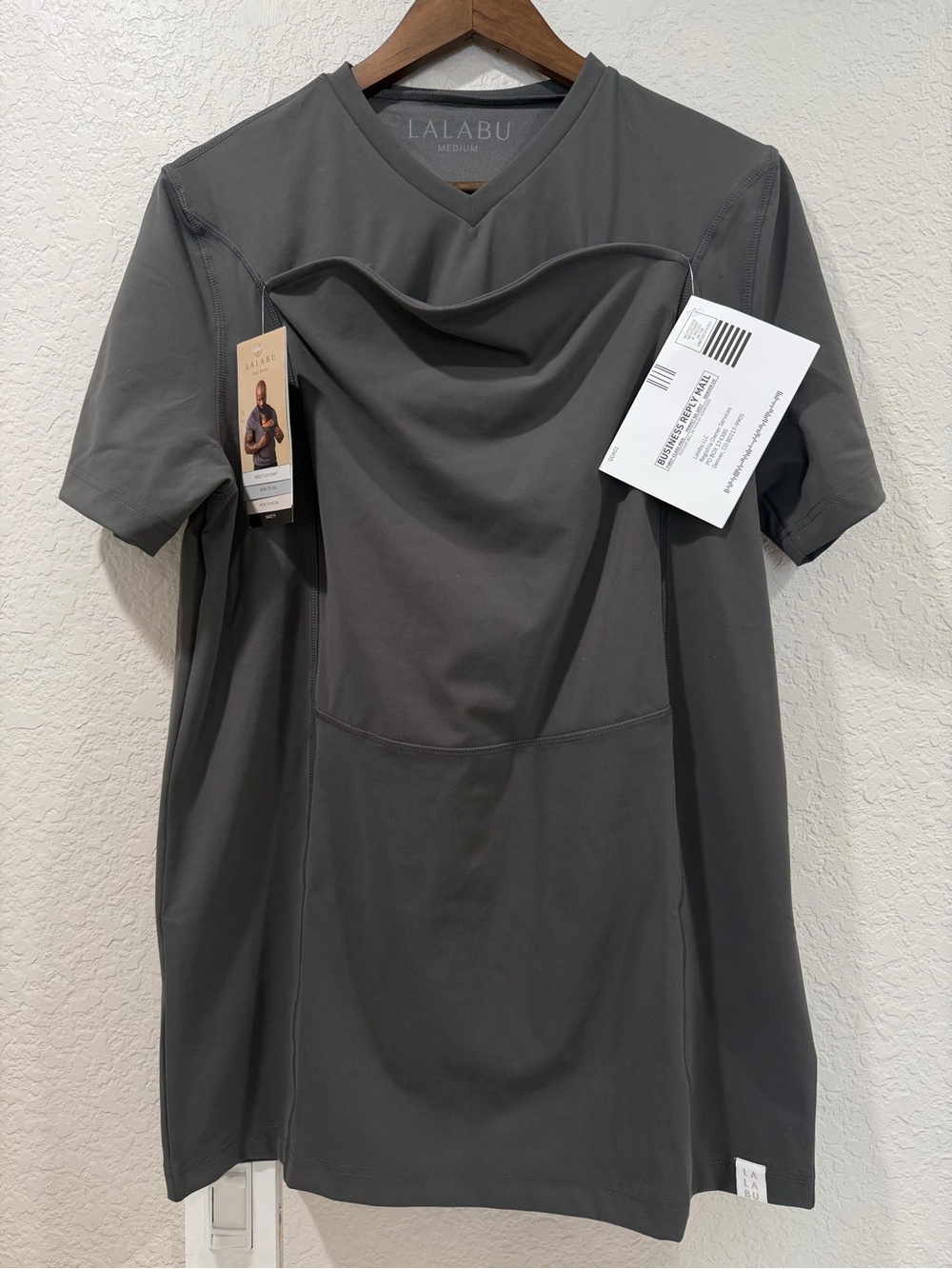 Lalabu Short Sleeve Dad Shirt Grey Size Medium